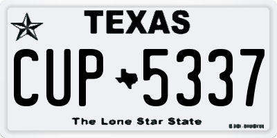 TX license plate CUP5337
