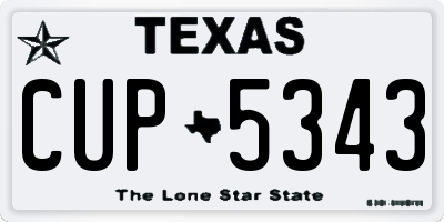 TX license plate CUP5343