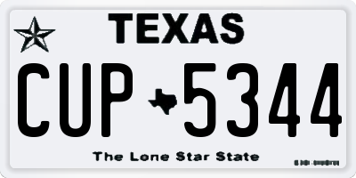 TX license plate CUP5344