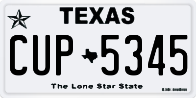 TX license plate CUP5345