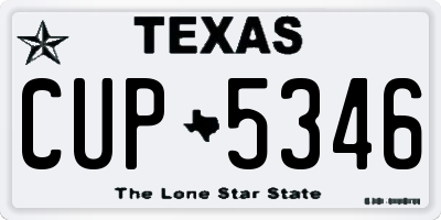 TX license plate CUP5346