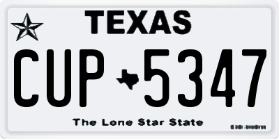 TX license plate CUP5347