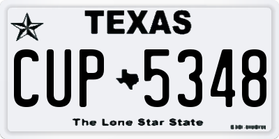 TX license plate CUP5348