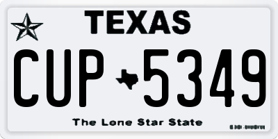TX license plate CUP5349