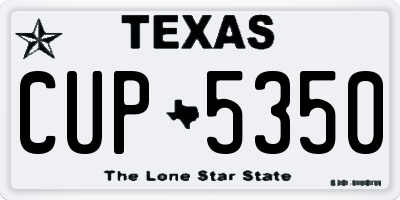TX license plate CUP5350