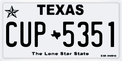 TX license plate CUP5351