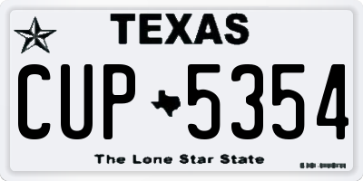 TX license plate CUP5354