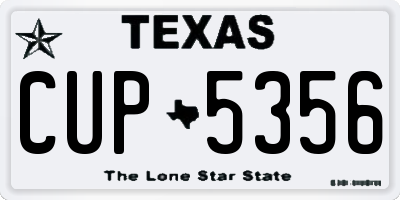 TX license plate CUP5356