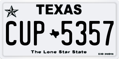TX license plate CUP5357