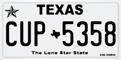 TX license plate CUP5358