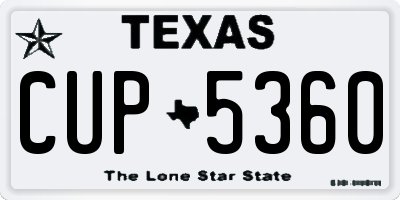 TX license plate CUP5360