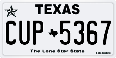TX license plate CUP5367