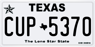 TX license plate CUP5370