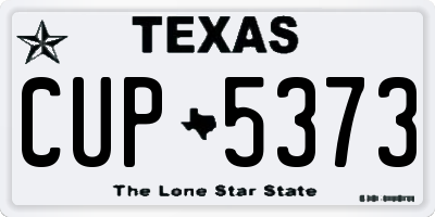 TX license plate CUP5373