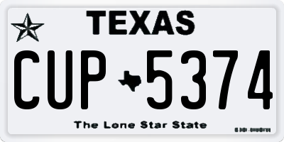 TX license plate CUP5374