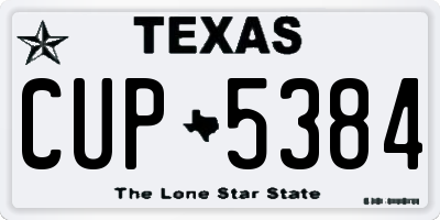 TX license plate CUP5384