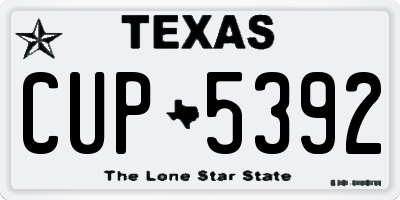 TX license plate CUP5392