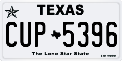TX license plate CUP5396