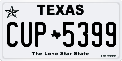 TX license plate CUP5399