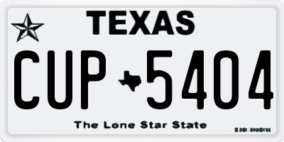 TX license plate CUP5404