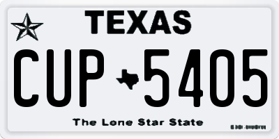 TX license plate CUP5405