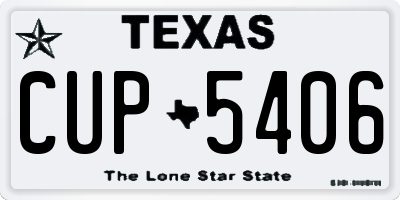 TX license plate CUP5406