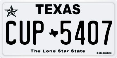 TX license plate CUP5407