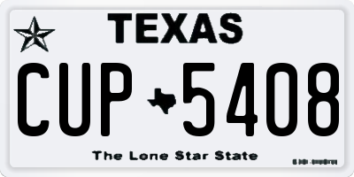 TX license plate CUP5408