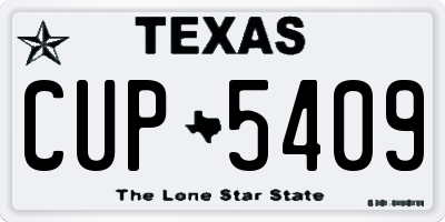 TX license plate CUP5409