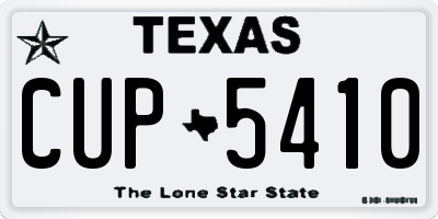 TX license plate CUP5410
