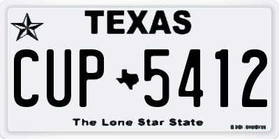 TX license plate CUP5412