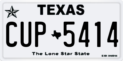 TX license plate CUP5414
