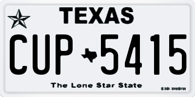 TX license plate CUP5415
