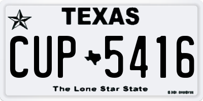 TX license plate CUP5416
