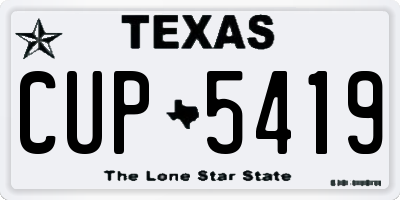 TX license plate CUP5419
