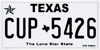 TX license plate CUP5426