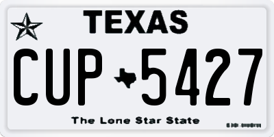 TX license plate CUP5427