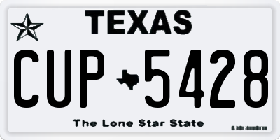 TX license plate CUP5428