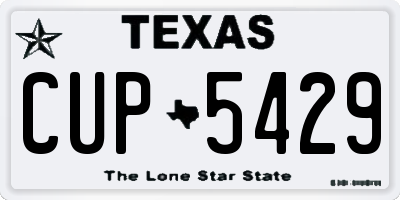 TX license plate CUP5429