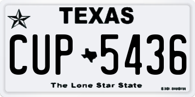 TX license plate CUP5436