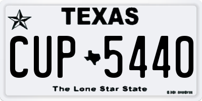 TX license plate CUP5440