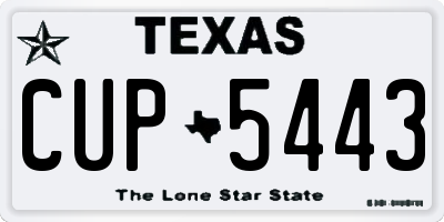 TX license plate CUP5443