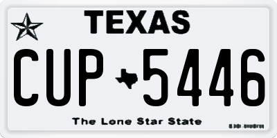 TX license plate CUP5446