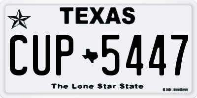 TX license plate CUP5447