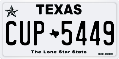 TX license plate CUP5449