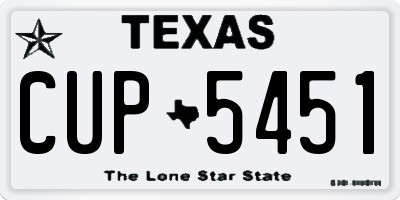 TX license plate CUP5451