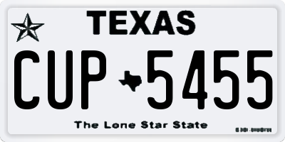 TX license plate CUP5455