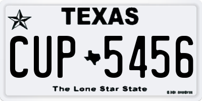 TX license plate CUP5456