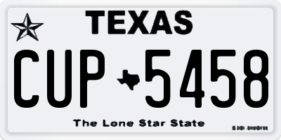 TX license plate CUP5458