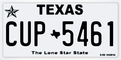 TX license plate CUP5461
